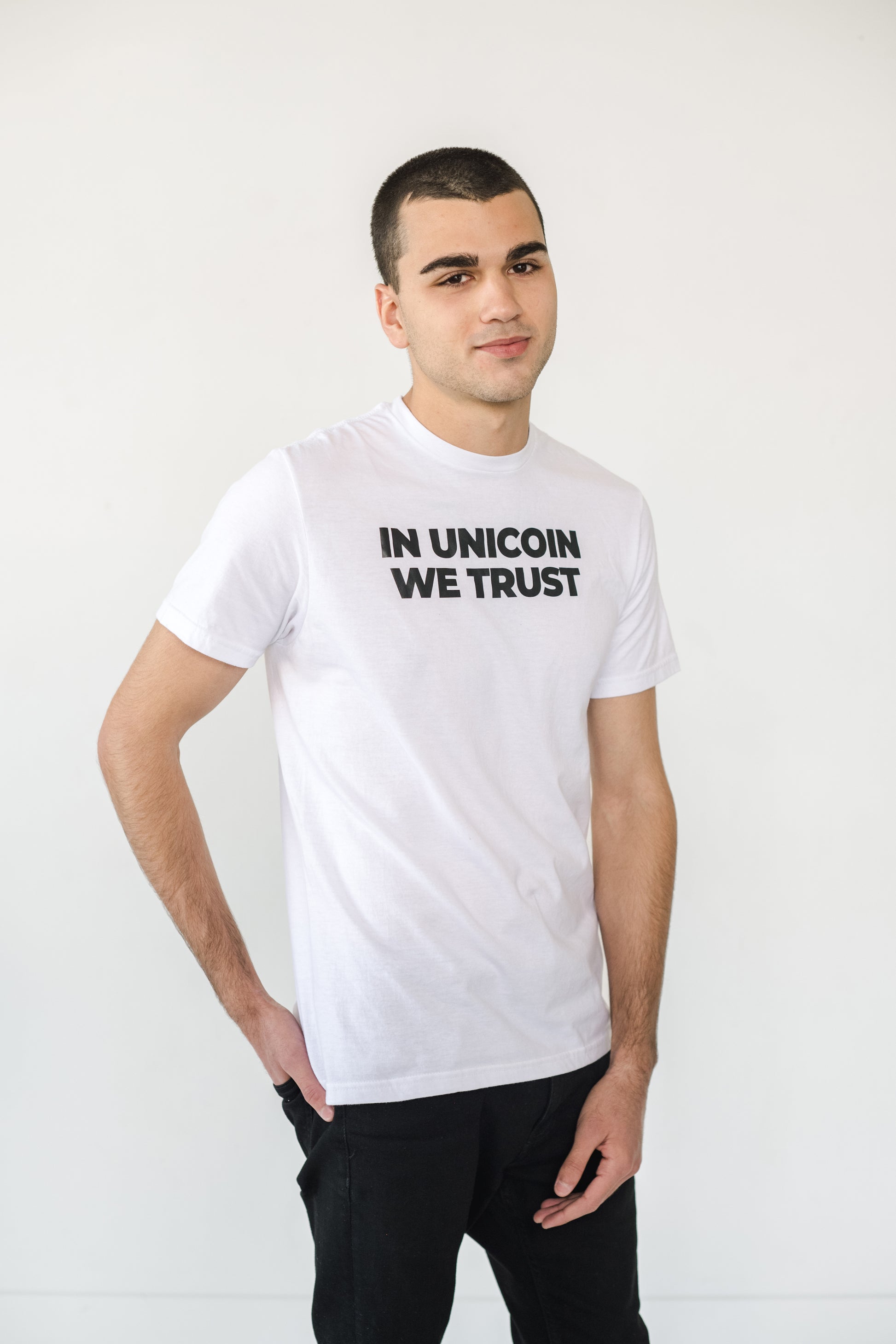 In Unicoin we trust, Tshirt for crypto users,  Tshirt for crypto users, Upgrade your wardrobe with our luxurious premium organic cotton tees, crafted for unbeatable comfort and timeless elegance. Made from 100% organic cotton, these short-sleeve tees are machine washable for easy care. Enjoy a soft touch and elevate your everyday style effortlessly.