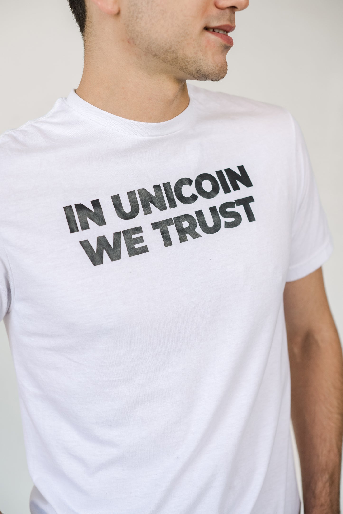 In Unicoin we trust, Tshirt for crypto users,  Tshirt for crypto users, Upgrade your wardrobe with our luxurious premium organic cotton tees, crafted for unbeatable comfort and timeless elegance. Made from 100% organic cotton, these short-sleeve tees are machine washable for easy care. Enjoy a soft touch and elevate your everyday style effortlessly.