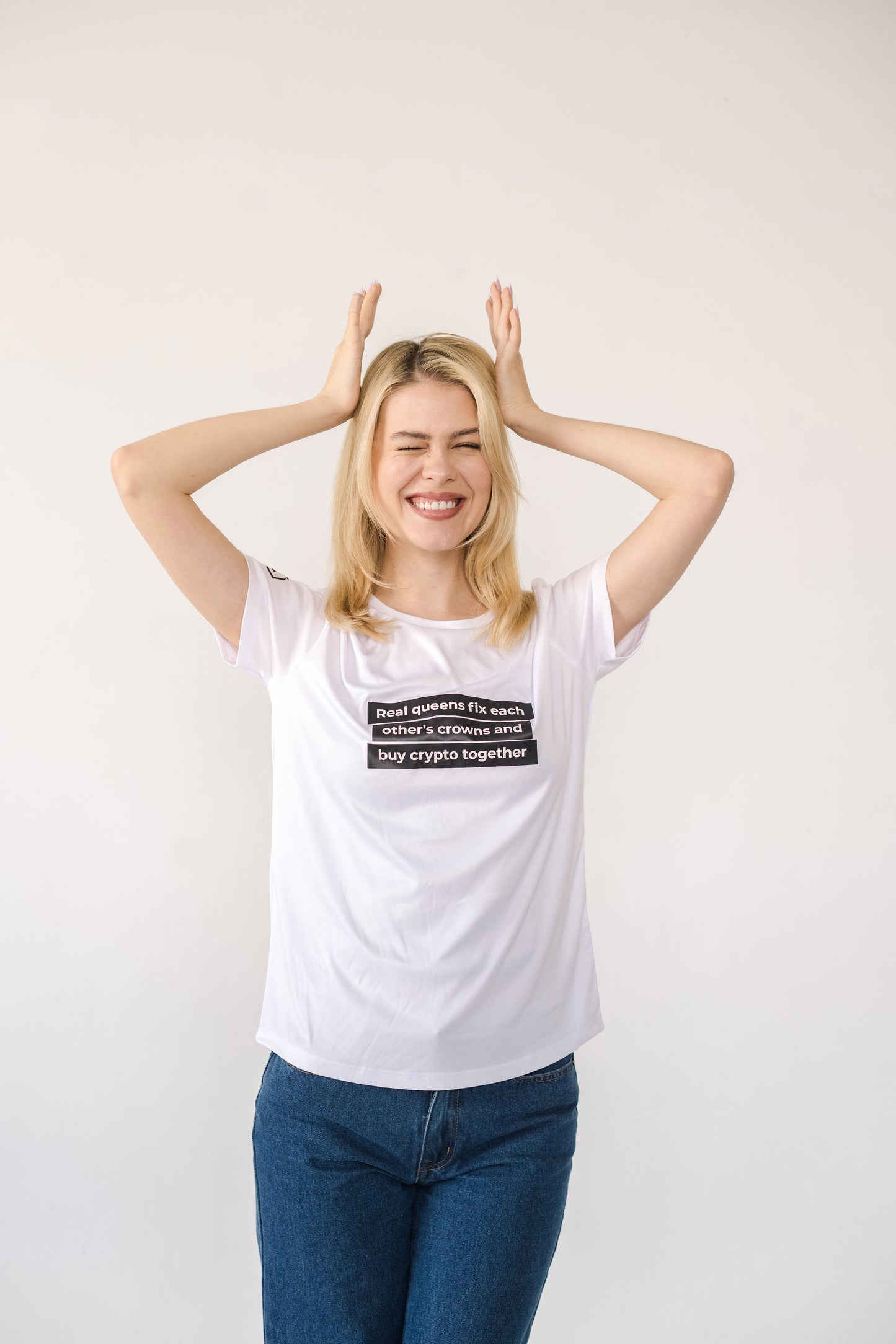 Real queens fix each others crown and buy  crypto together, Tshirt for crypto users,  Tshirt for crypto users, Upgrade your wardrobe with our luxurious premium organic cotton tees, crafted for unbeatable comfort and timeless elegance. Made from 100% organic cotton, these short-sleeve tees are machine washable for easy care. Enjoy a soft touch and elevate your everyday style effortlessly.